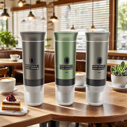 3 in 1 Wireless Heating Portable Coffee Maker for Capsule & Ground Coffee Car Use Home Camping Travel Quick Brew